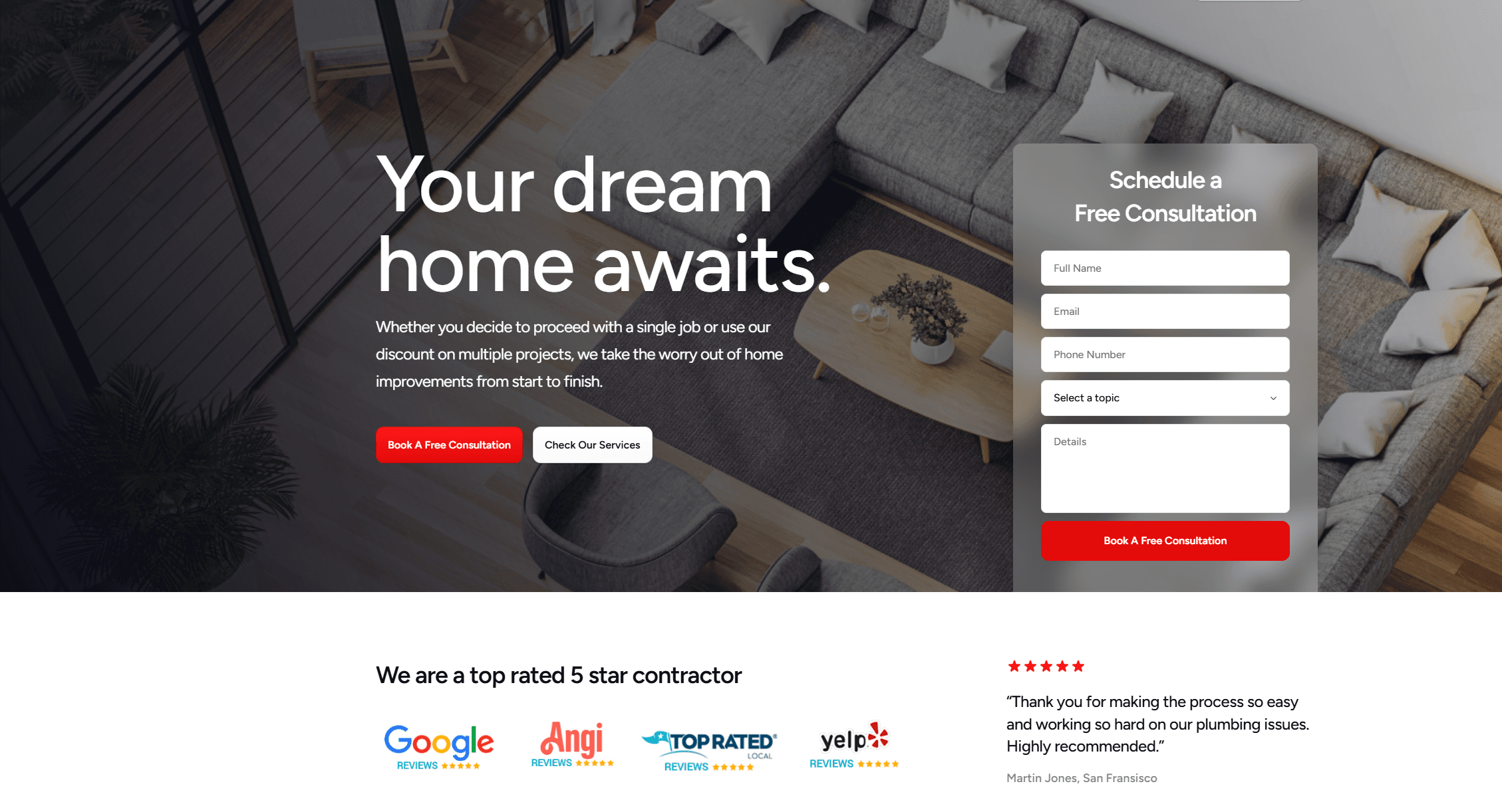 Construction website example
